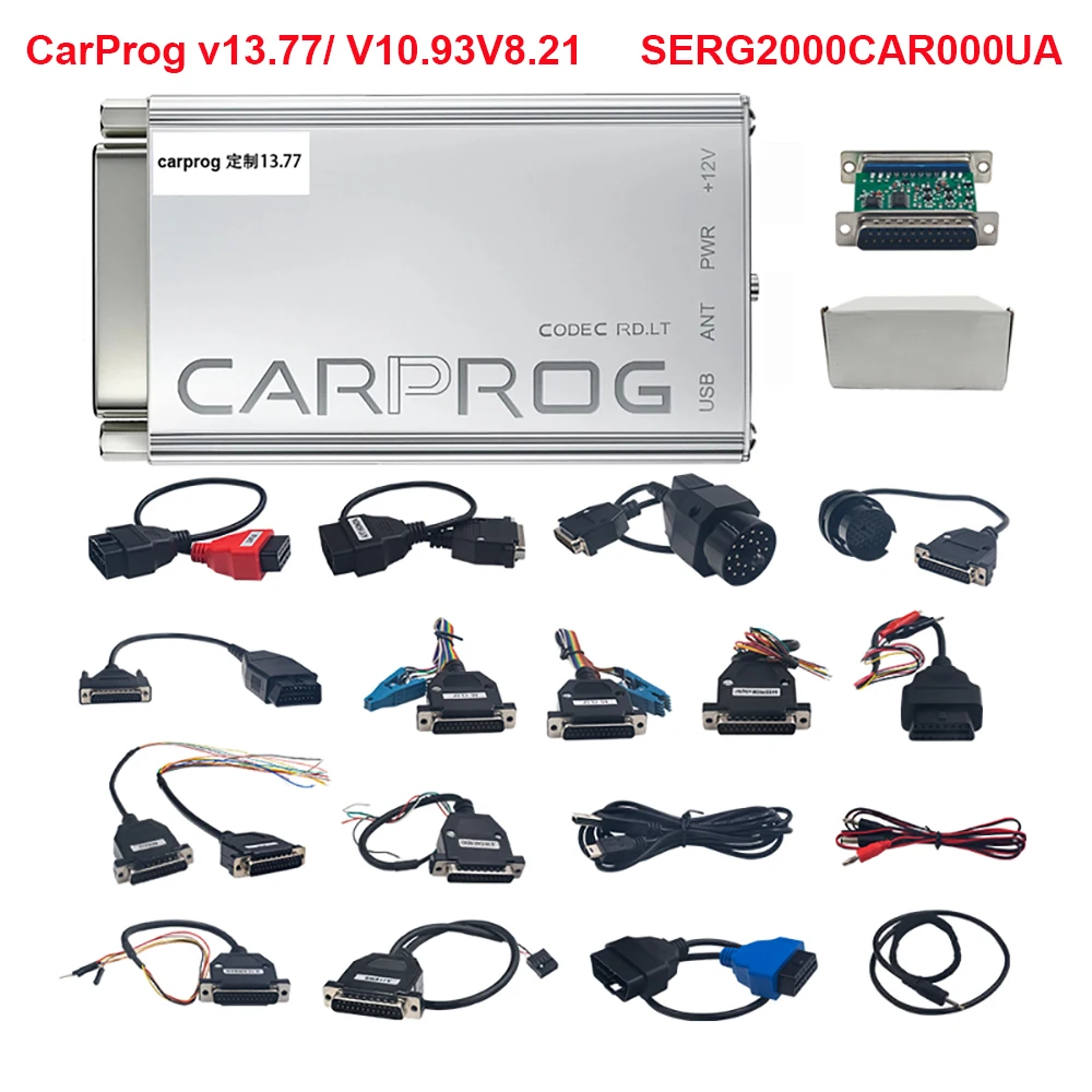 

Carprog V13.77 Online Programmer Car Prog V8.21 V10.93 Auto ECU Chip Turning Repair Tool Add Authorization 21 Adapters Full