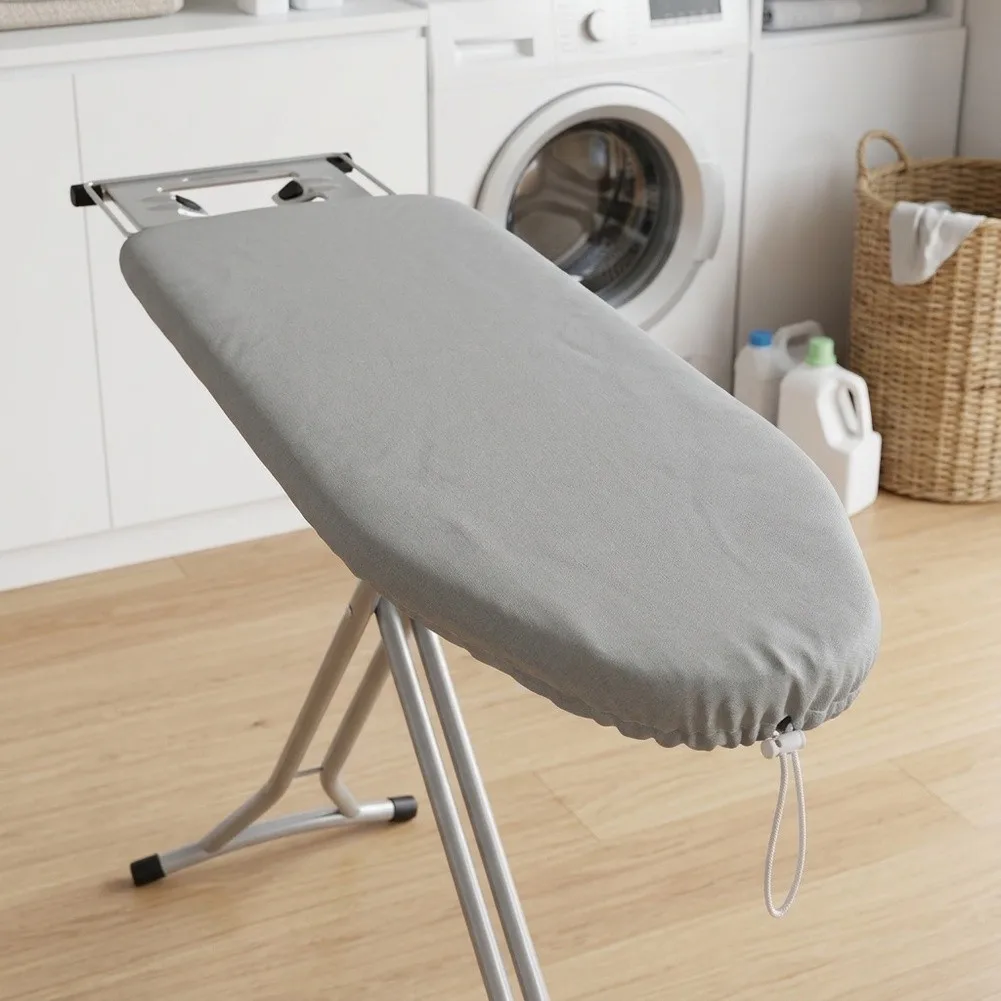 Heat Resistant Ironing Board Cover With Drawstring, Non-Stick Scorch Proof= Pad For Smooth Fast Ironing, Thick Cotton Cushion=