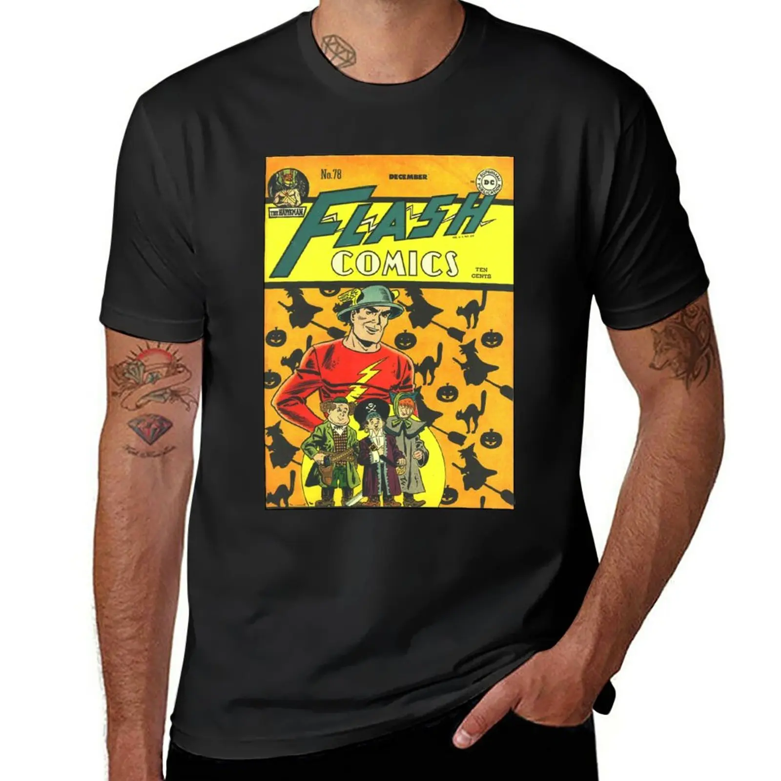 Neue Flash-Comics #78 Halloween Retro-Comic-Cover Kunst T-Shirt T-Shirt plus Größe T-Shirts Herren Workout-Shirts