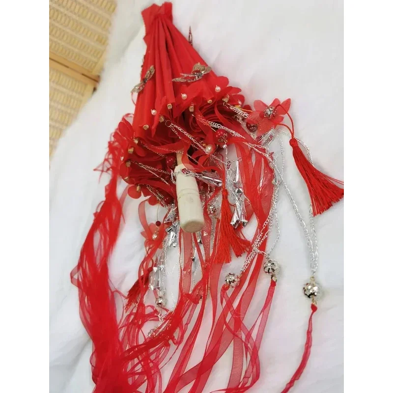 Tian Guan Ci Fu Cosplay Huacheng Cos Red Umbrella Heaven Official's Bless Hua Cheng Gorgeous Blood Rain Flowers Umbrellasx;8's,6