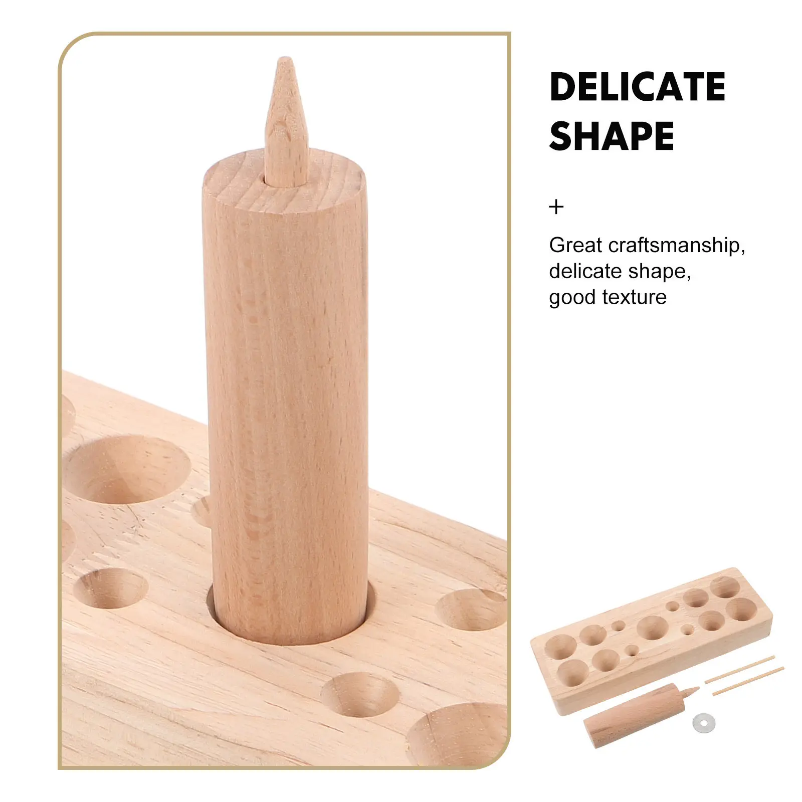 1Set Moxa Cone Mold Wooden DIY Moxibustion Supplies Maker 13 Holes Diameter 1-3.2cm Household Moxa Cone Making Tool Kit for Home