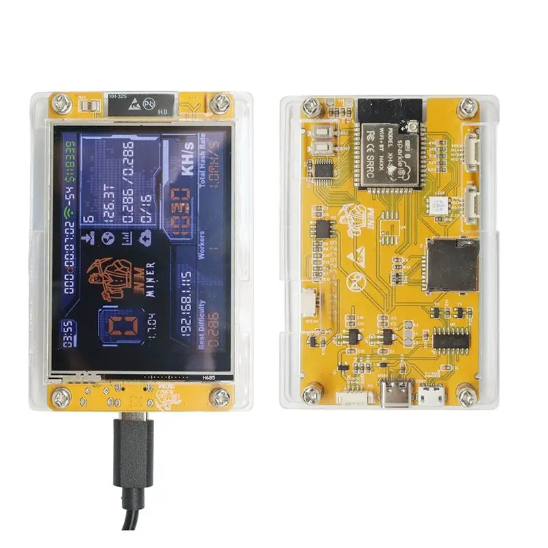 A01F-Nerdminer Upgraded 1030KH/S Harshrate Bitcoin Crypto Solo Lottery Miner 2.8 Inch Smart Display Nmminer