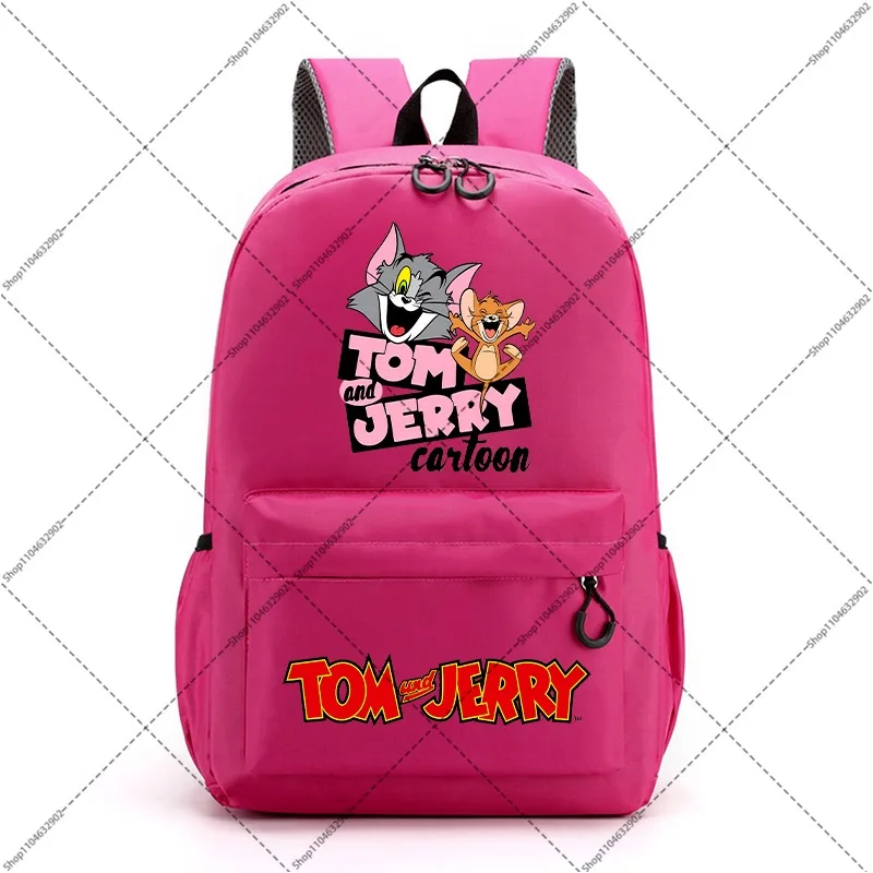 Tom and Jerry Students Schoolbag Cartoon Anime Pattern Printed Backpack Back To School Large Capacity Backpacks Stationery Gifts view 3