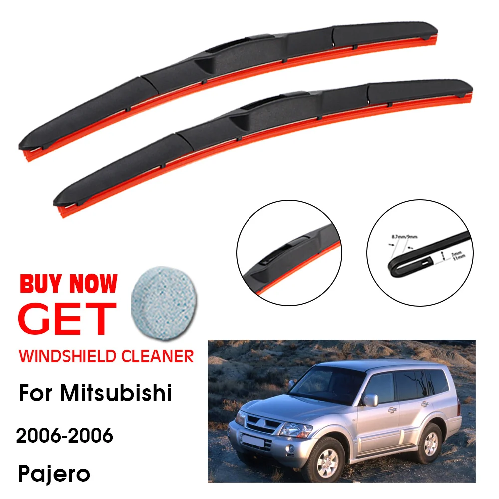 

Car Blade For Mitsubishi Pajero 20"+20" 2000-2006 Front Window Washer Windscreen Windshield Silica Gel Wiper Blades Accessories