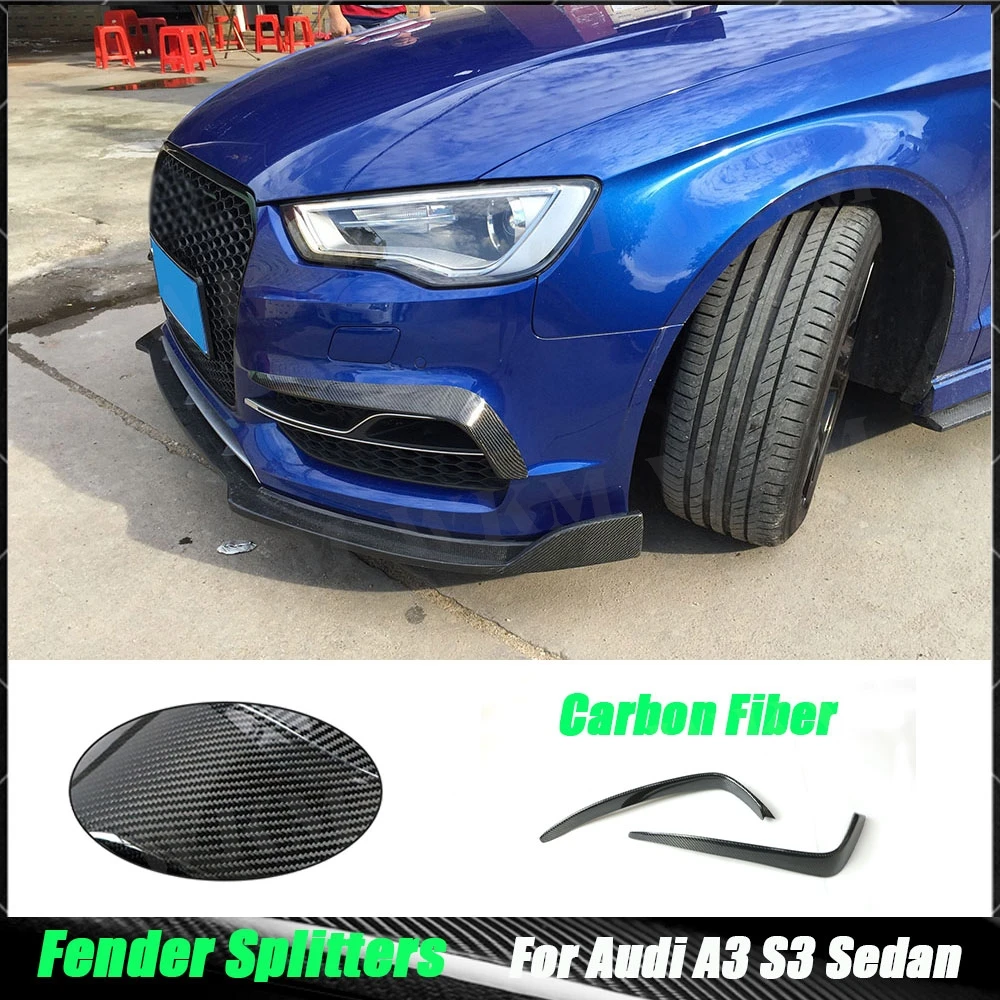 

2 PCS Carbon Fiber Front Fog Lamp Eyelids Strip Frame For Audi A3 S3 Sedan Hatchback 2013 - 2019 Bumper Trim Covers