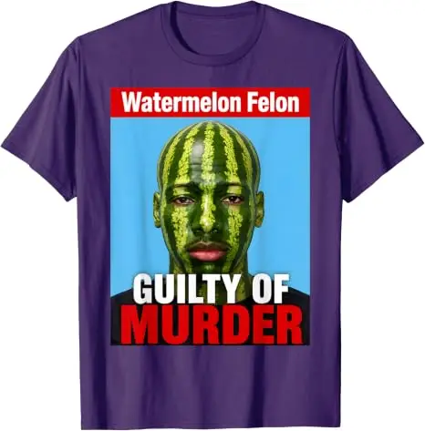 Watermelon Felon Shirt Watermelon Felon Guilty of Murder T-Shirt Baumwolle Y2k Streetwear Kleidung Humor Ästhetische Grafikbekleidung – Detail 7