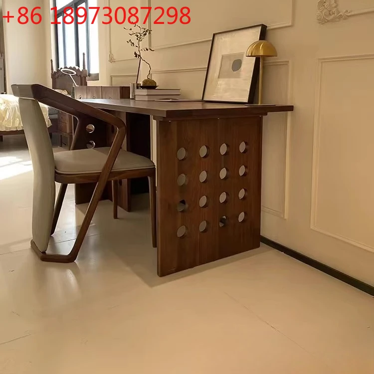 

Стол из цельного дерева в средневековом стиле, учебный письменный стол, домашний рабочий стол, компьютерный стол, гостиная, прямоугольный стол, верстак