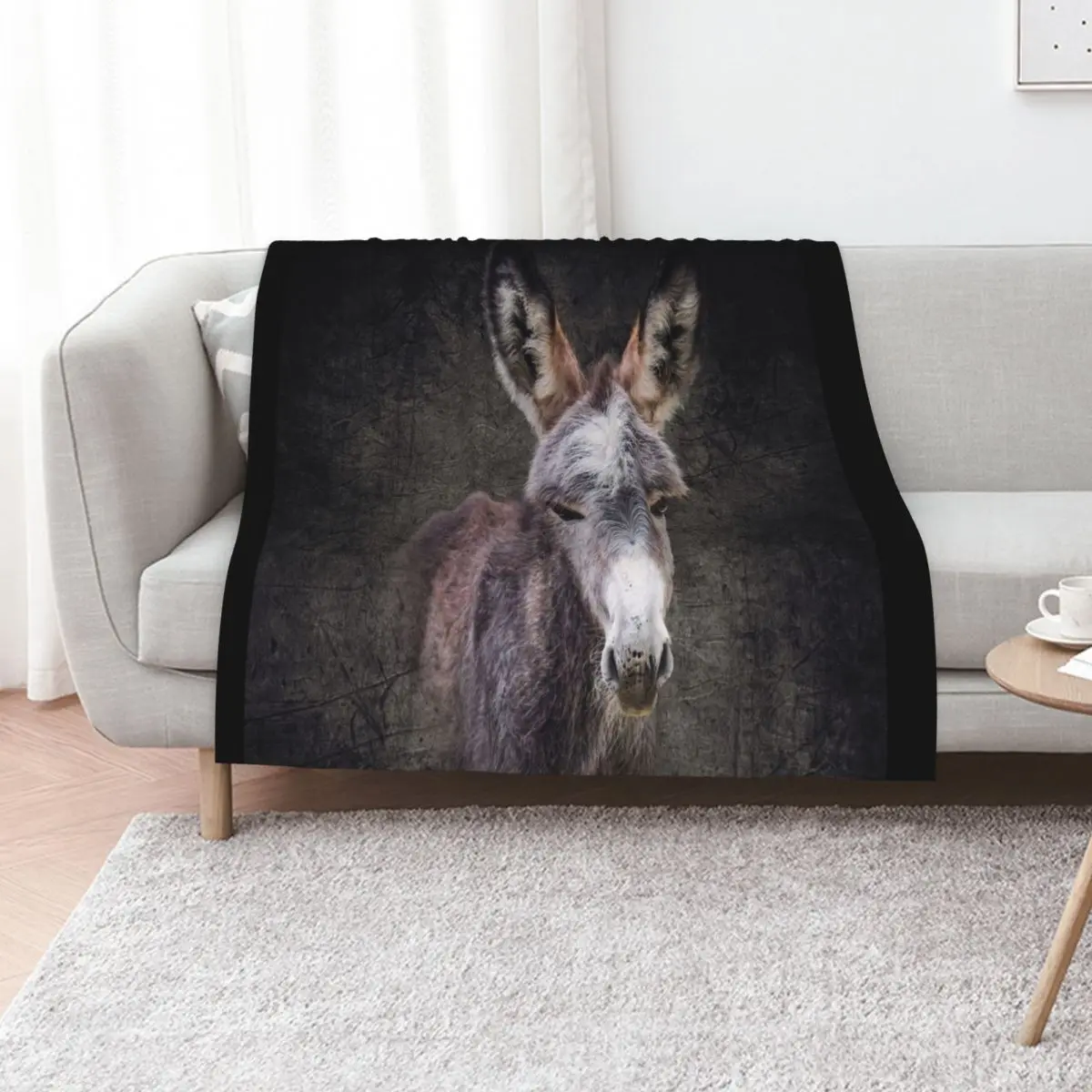 

Donkey foal Mattheo Throw Blanket Bed linens Hairy Soft Personalized Gift Blankets