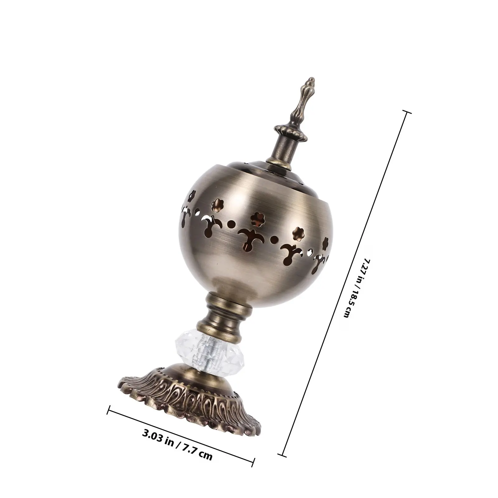 Iron Essential Oil Burner Hollow Design Aroma Warmer for Home Bedroom Study Sauna Yoga Decor
