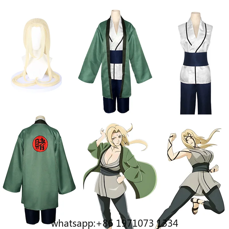 Tsunade Cosplay Costume Anime Cartoon Girls Women Kimono Christmas wig  Halloween Carnival Suit