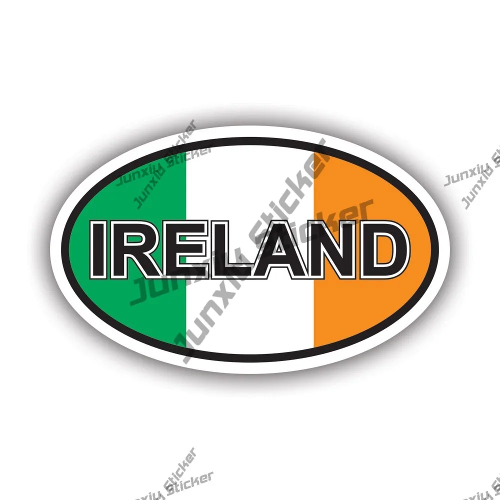 

Ireland Flag Oval Sticker Irish Cover Scratches Decoration Decal Reflective Sunscreen Trolley Case Motorcycle Vinyl Decals Cover