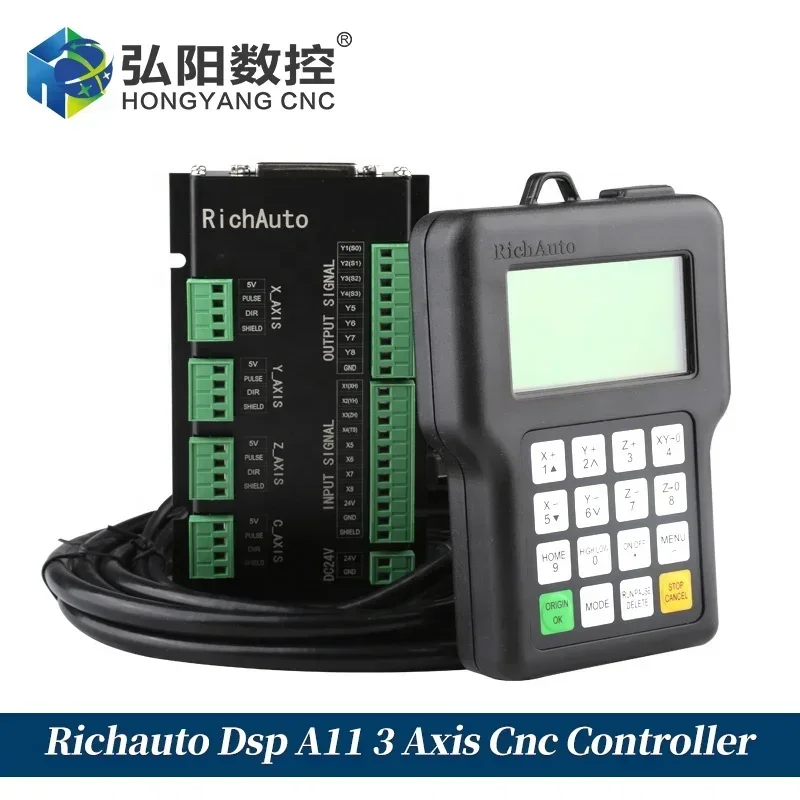 yyhc  CNC Dsp A11 Richauto 3 axis Cnc Router Remote Controller A11e A11s A11c Cnc Engraving Cutting Controller