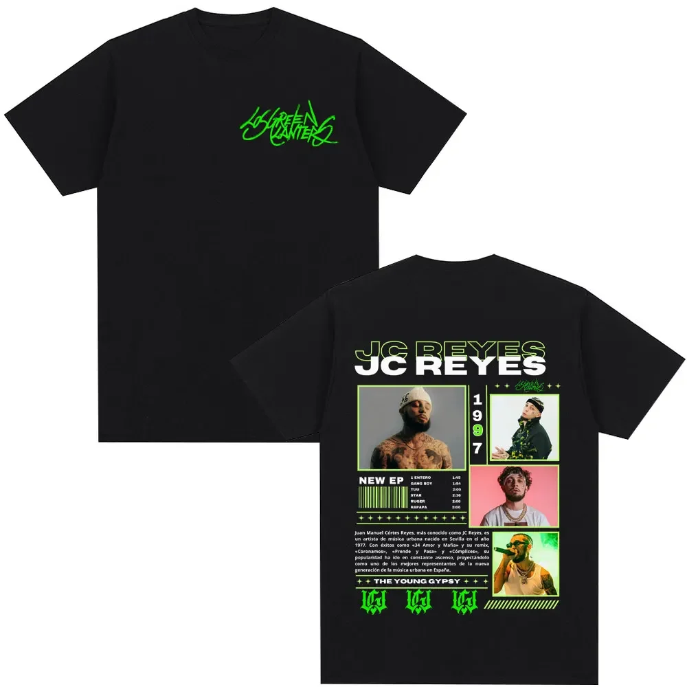 Camisetas gráficas del rapero Jc Reyes Album Tour 2025, camisetas de moda Hip Hop para hombres y mujeres, camiseta informal, ropa de calle