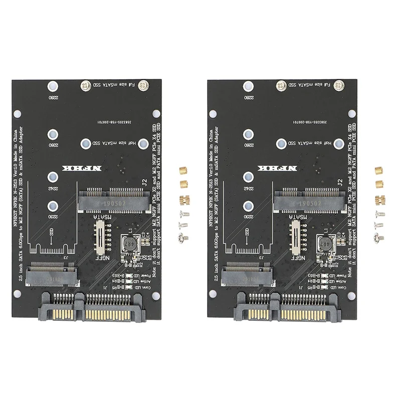 

ABT-2X M.2 NGFF MSATA SSD To 2.5 Inch SATA 6.0Gbps 2 In 1 Adapter Converter Card Support PC Laptop Hard Disk Diagram