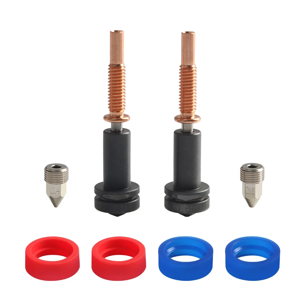 Upgraded Hardened Steel Nozzles, Copper, Titanium, TC4 Material, Nnozzle, HeatBreak in One Unit for REVO Hotends, 0.6mm, 0.4mm