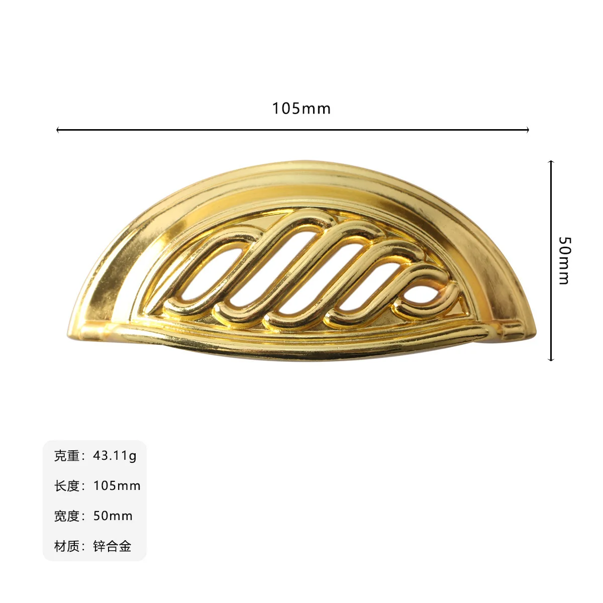 New Chinese wardrobe drawer handle cabinet gold zinc alloy tatami hidden sliding door handle
