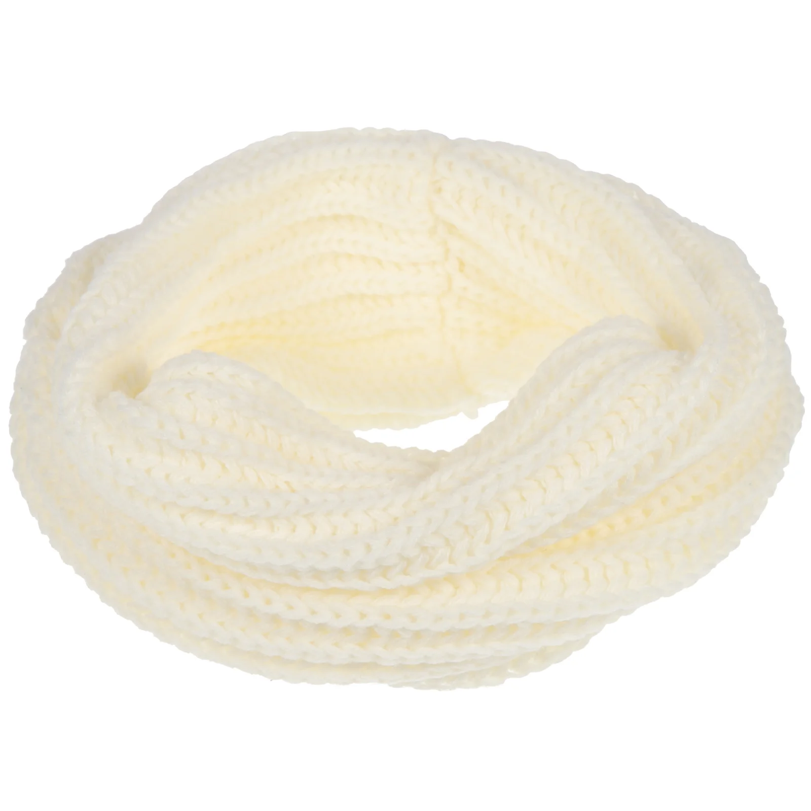 

Women Winter Warm One Circle Knit Wool Blend Thick Loop Scarf White Fashion Scarf for Cold Weather Woven Scraf