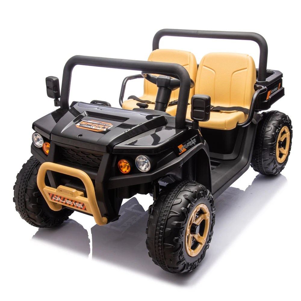 24V XXXL Kids Ride On UTV com controle remoto para pais, dois lugares, balde basculante automático, suspensão da roda traseira, início lento