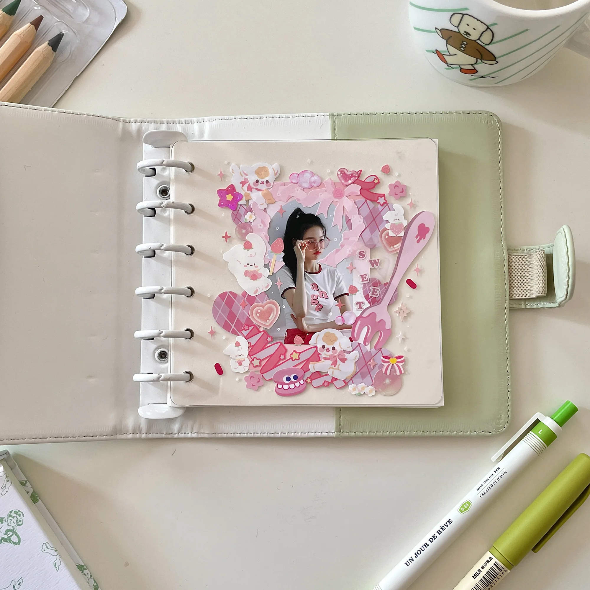 Sharkbang Makronen A7 Platz PU Bindemittel Tagebuch Notebook Zeitschriften Agenda Planer DIY Idol Kpop Sammeln Buch Geschenk Set Schreibwaren – Detail 23
