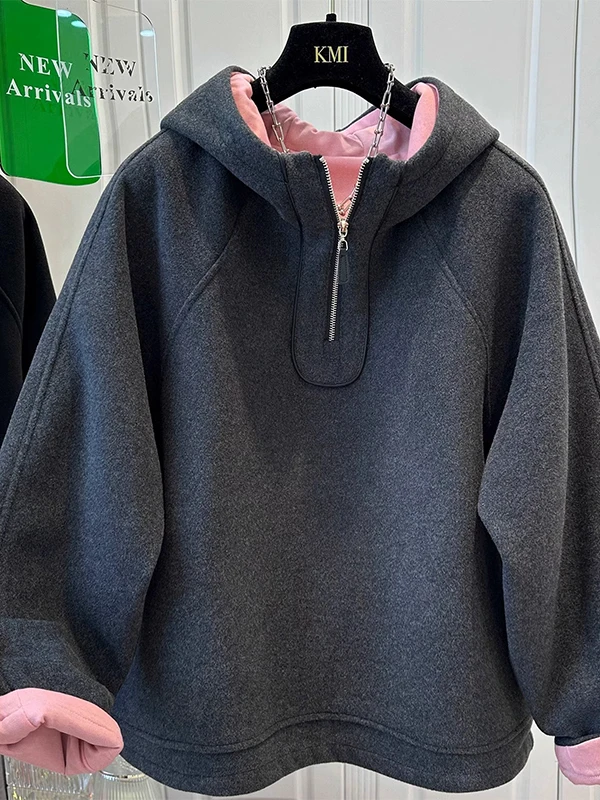 

Толстовка большого размера, повседневная, свободного кроя, мужская и женская, осенне-зимняя, теплая, с цветными блоками, дышащая, ветрозащитная