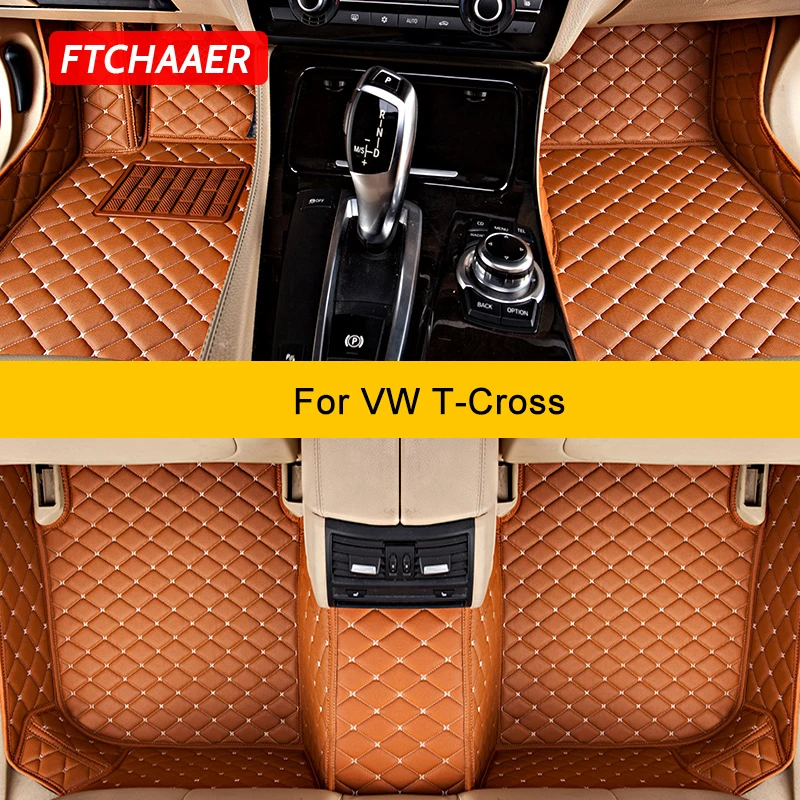 FTCHAAER Custom Car Floor Mats For VW TCross T-Cross Auto Carpets Foot Coche Accessorie