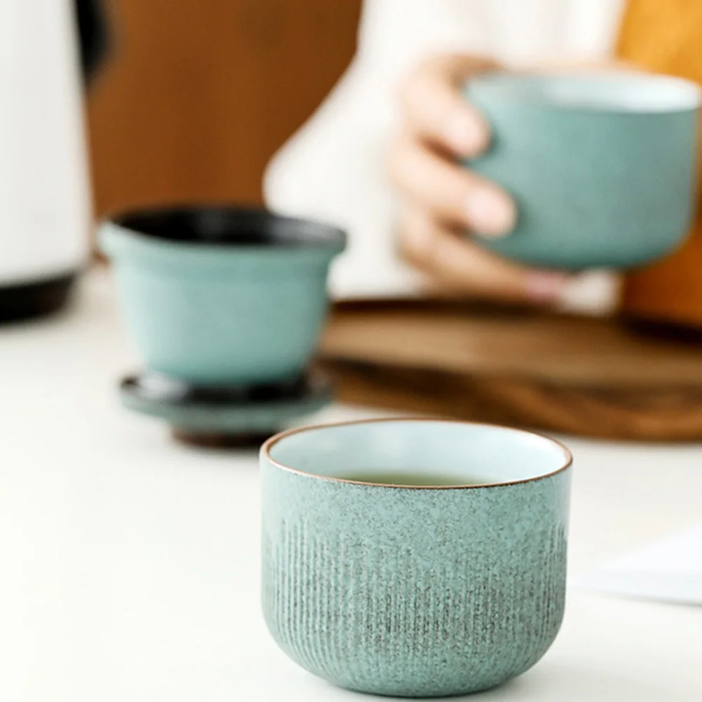 

Travel Tea Set Portable Green Outdoor Matcha Bowl Ceramic Cups Small Brewing Tea Accessories Kit for Family Gifts