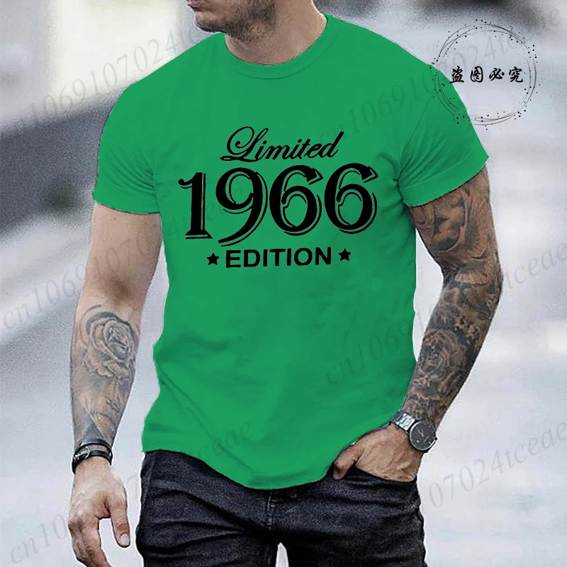 Made in 1966 Men's Short Sleeved T-Shirts Limited Edition 1966 Design Printed Men's Women T-shirt Summer Top Casual Clothing