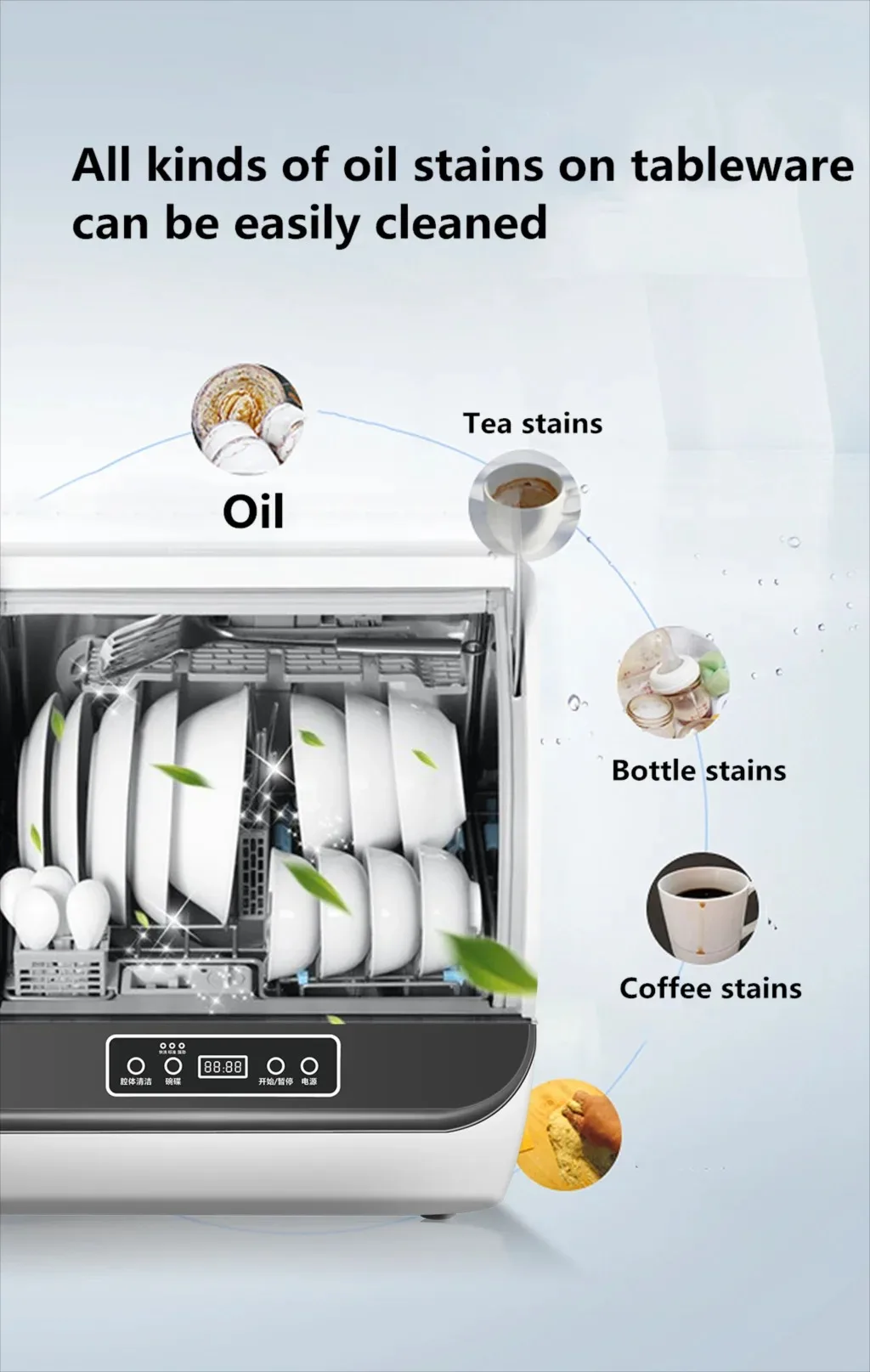 Lavavajillas doméstico, lavavajillas automático con secado, lavabo multifunción integrado, lavavajillas de escritorio