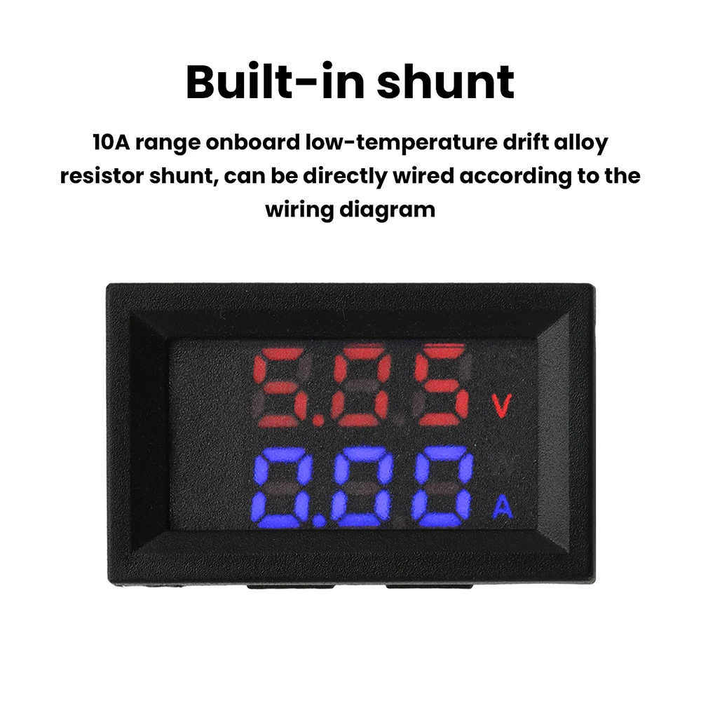 Digitales Spannungs-Strom-Leistungsmessgerät mit Doppel-Display, 0,28 Zoll LED-Monitor, einstellbare Messung für DC 4-30V 10A – Detail 7