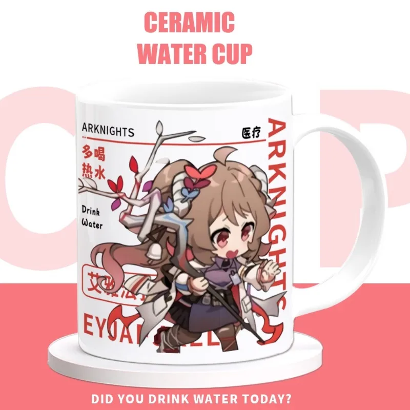 Anime Game Arknights Cos Eyjafjalla Blaze Ebenholz Texas The Omertosa Etc. Unisex 2024 330ml Ceramic Mug Water Cup Gift