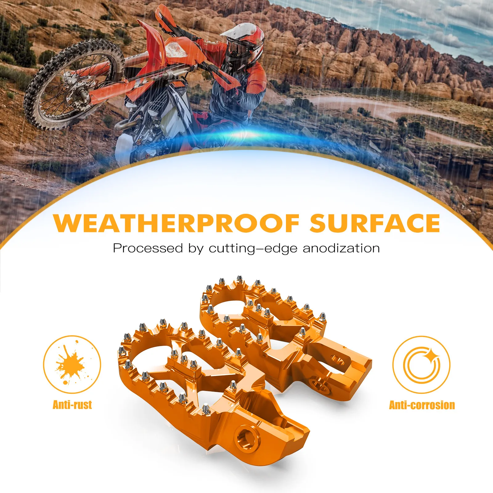 NICECNC For KTM EXC 300 250 XCW EXCF 450 350 2023 SX 125 SXF 450 2022 2021 Husqvarna TE 300 GasGas EC 300 Foot Pegs Footrest Kit view 5
