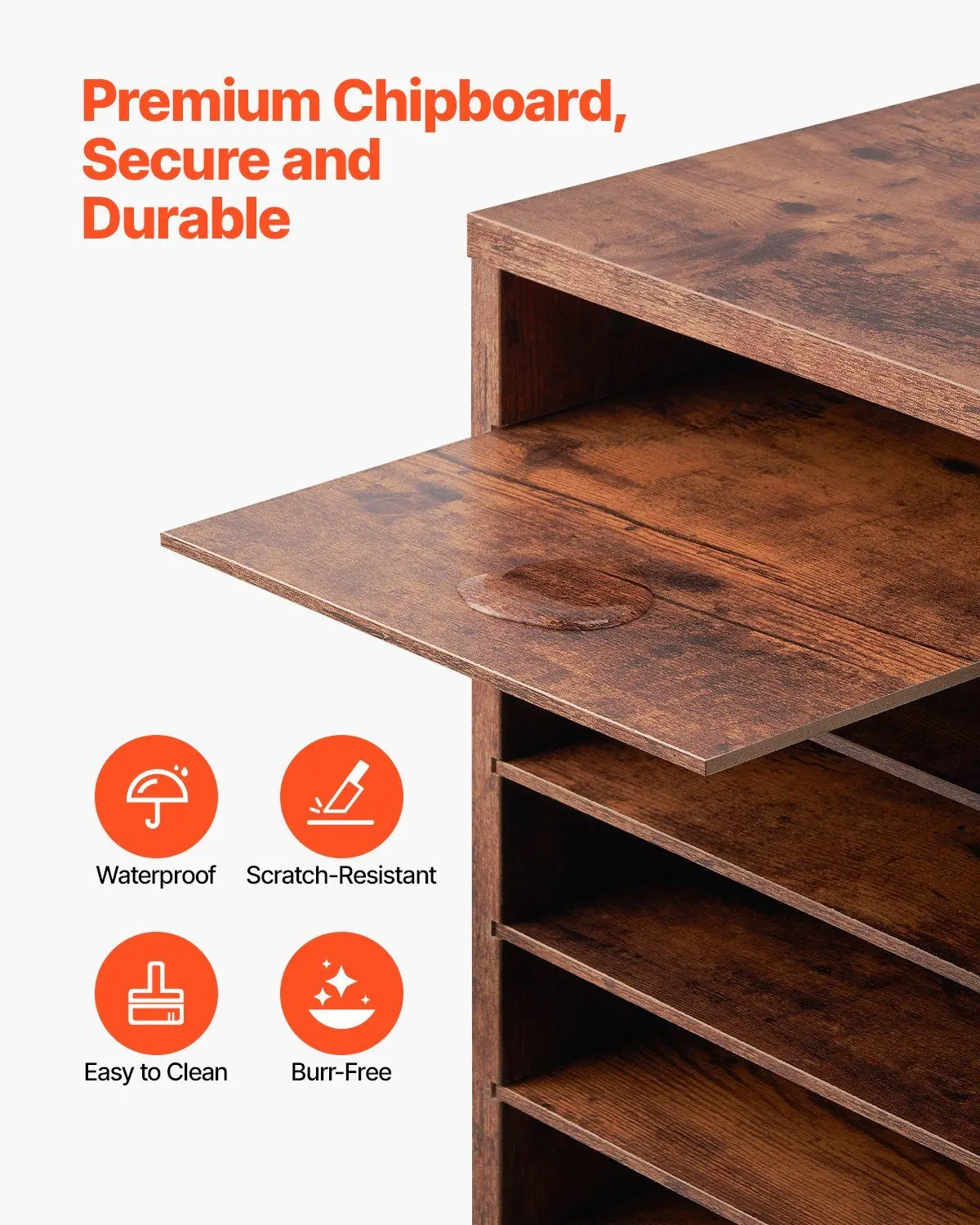 منظم أدب خشبي مكون من 24 حجرة مع أرفف قابلة للإزالة، فارز صندوق بريد المكتب، فارز الملفات الخشبية للمكتب والمنزل