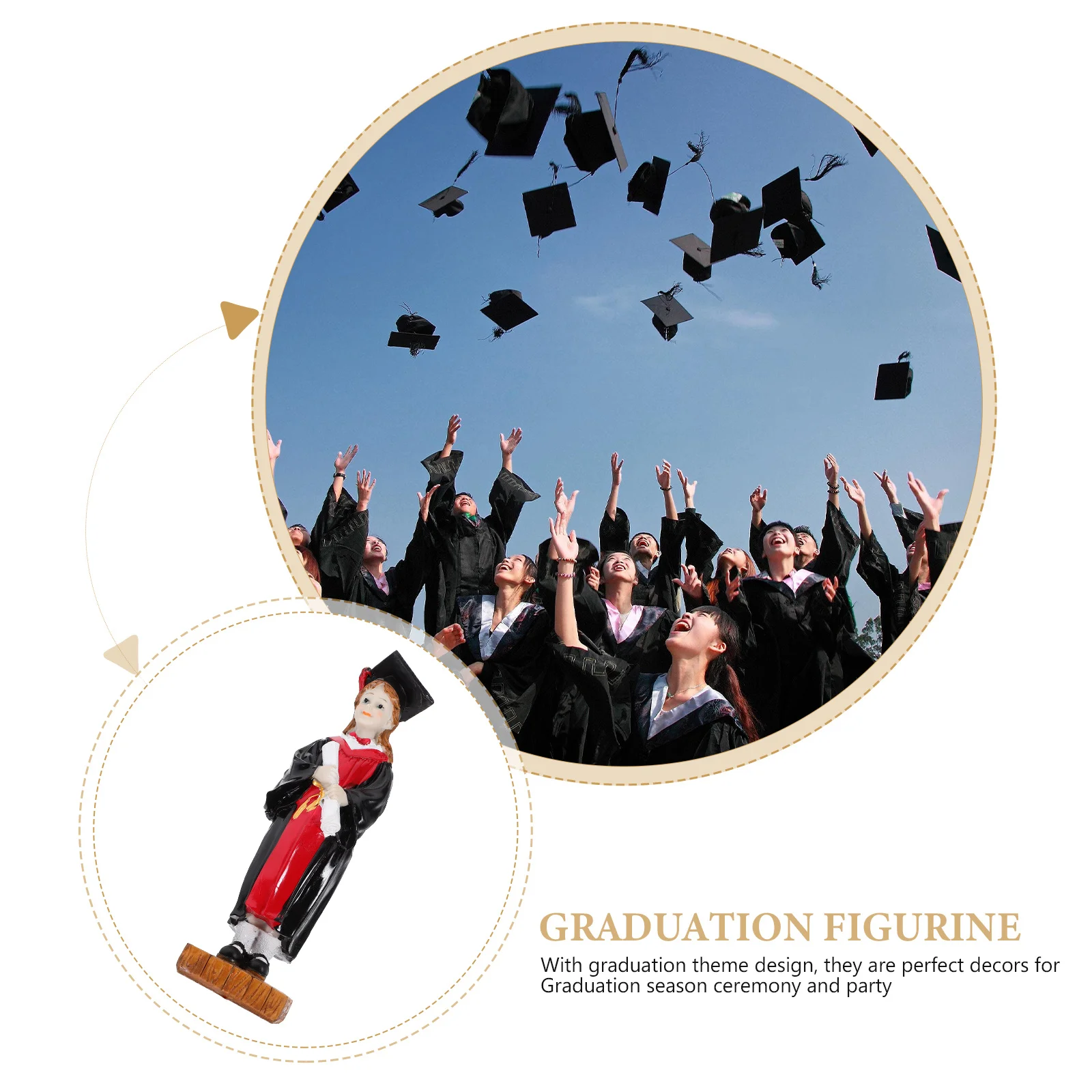 

Resin Figure Desktop Decoration For Graduation Party Table Centerpiece Decor Craft Graduation Season Decoration