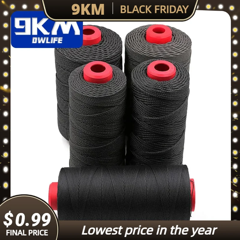 Black Braided Kevlar Cord 50-1500lb Cut-Resistance Fishing  Assist Line Outdoor Kite String Camping Hiking Kevlar Rope 0.5~3.5mm