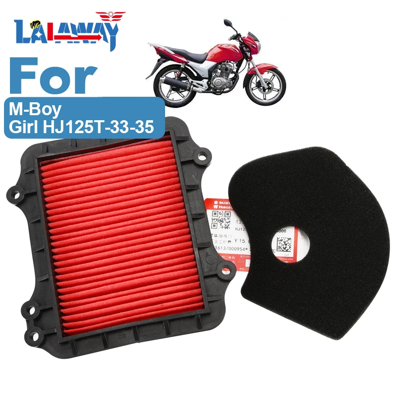 

2 Pack Motorcycle Air Filter Motor Bike Intake Cleaner For Haojue Suzuki M-Boy Girl HJ125T-33-35，Air Filter