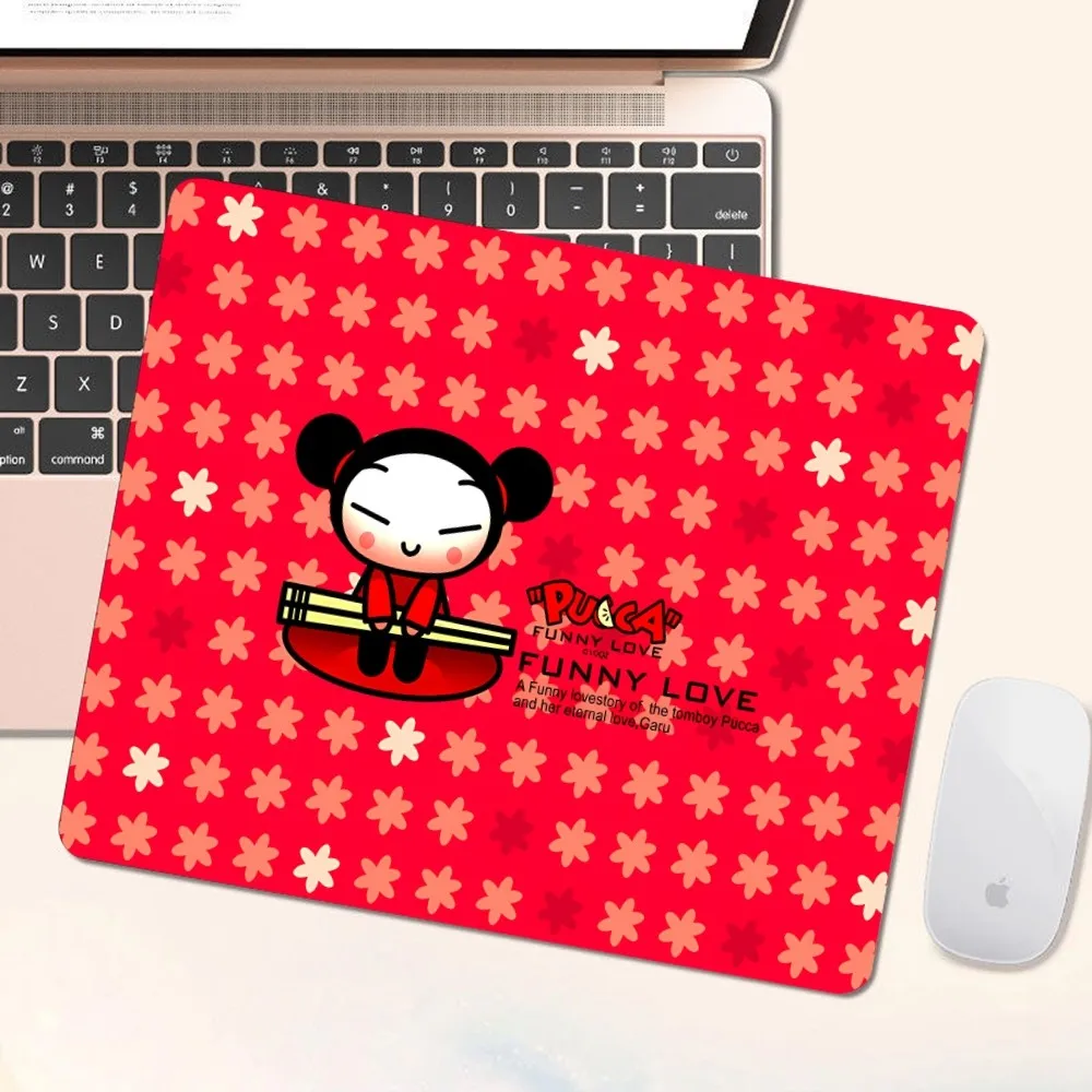 Cute Cartoon Pucca Garu Anti-Slip Keyboard Mat Table Mat Students Gabinete PC Gamer Desktop Mouse pad for Teen Girls Bedroom