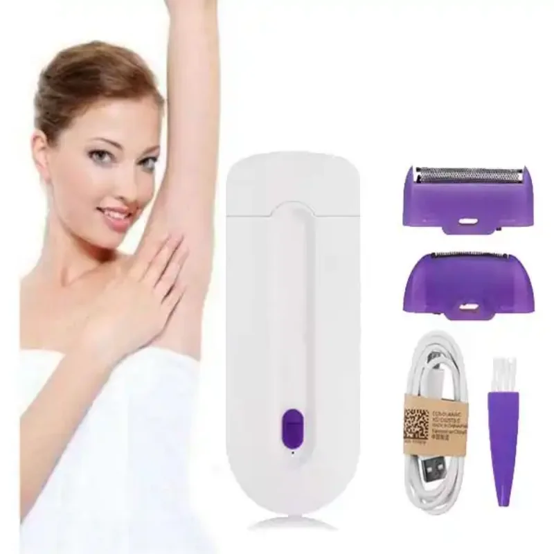 

USB rechargeable painless hair removal kit, portable touch electric hair removal device, female body-sensing razor