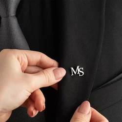 Custom Initial Brooches for Women Personalized Luxury Stainless Steel Letter Brooch Men's Collar Badge Groomsman Wedding Gift
