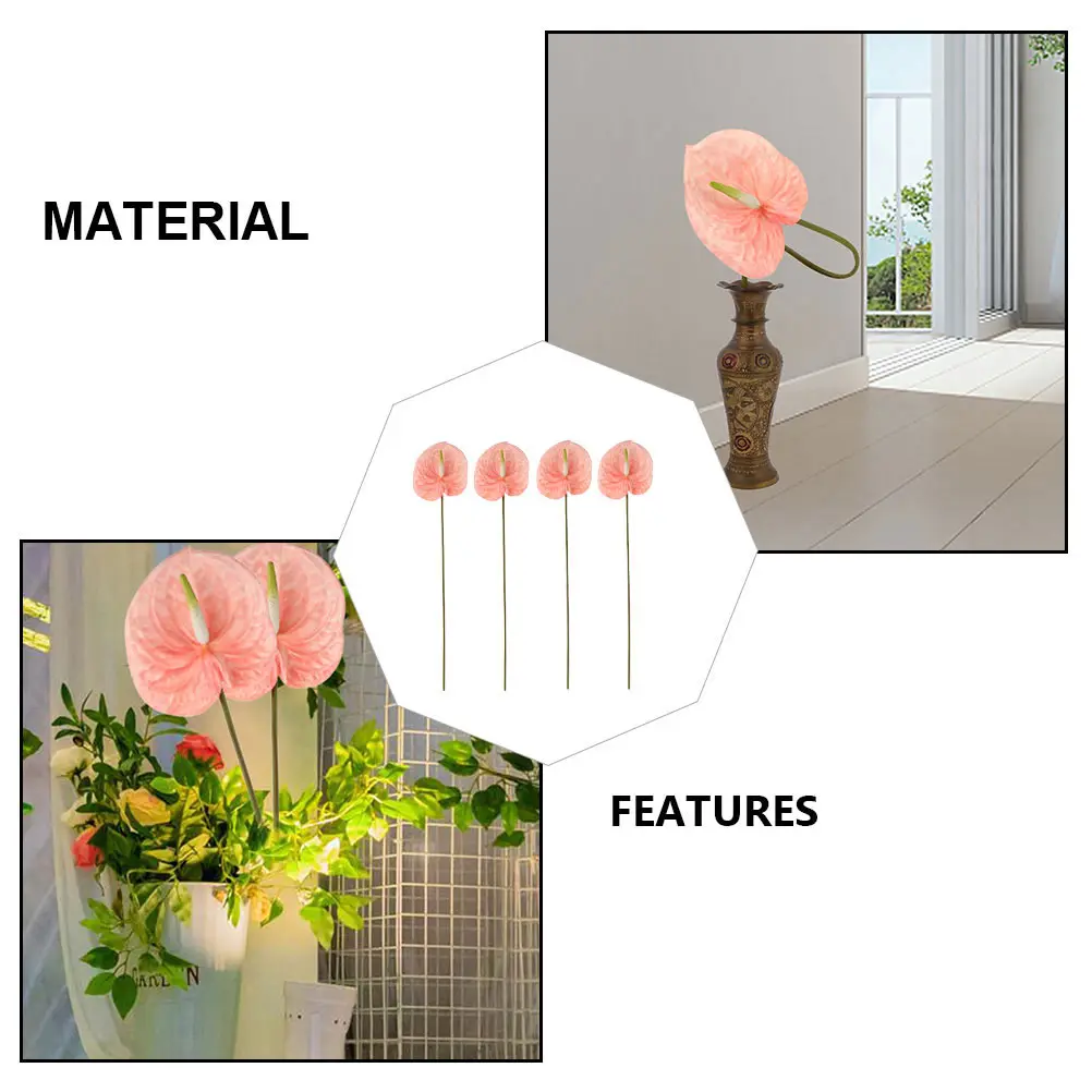 

4 Pcs Artificial Flower Realistic Cartoon Home Decor Imitation Bouquet False Arrangement Vivid Flowers Party Photo Props