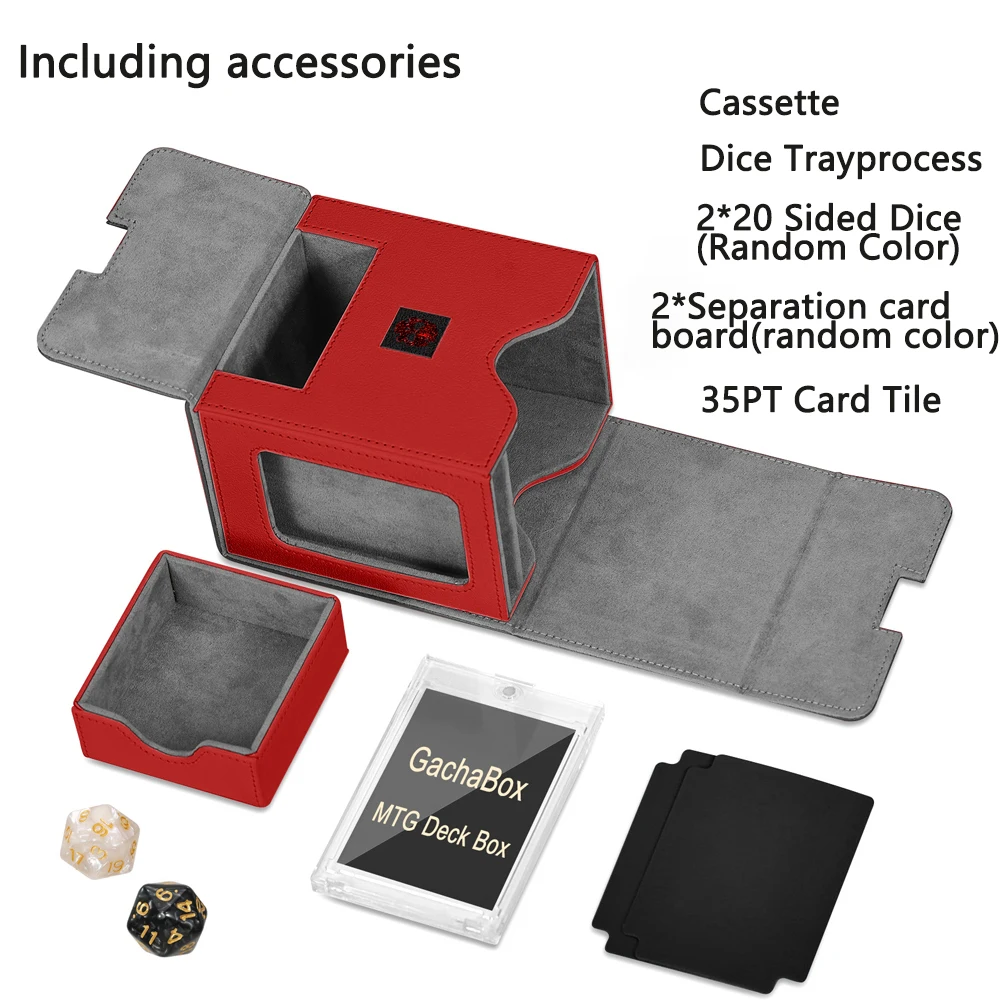 Double-Sleeved Cards,Commander Display, Holder PTCG/MTG/TCG/YuGiOh Card Deck Box for MTG Fits 100+/160+35pt Card Brick&Dice Tray