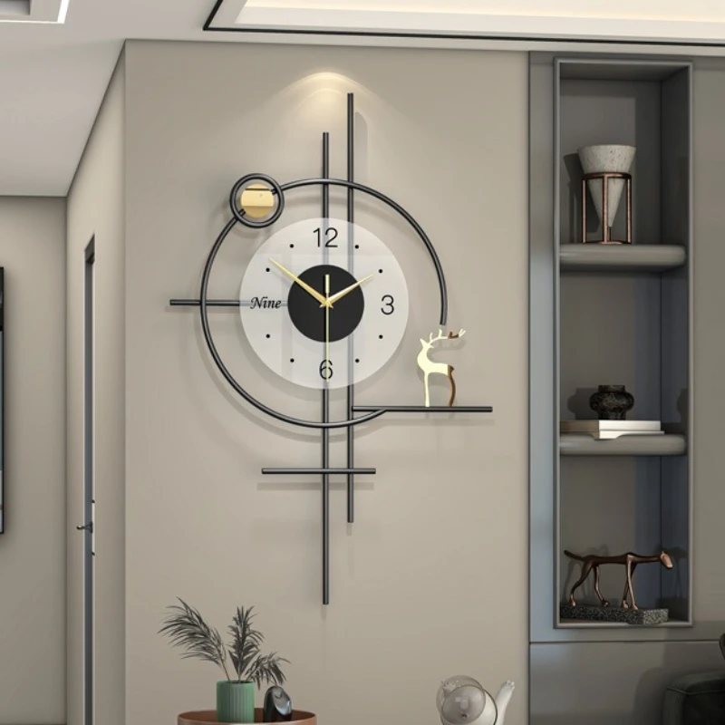 Living Room Wall Clock Luxury Modern Design Wall Clock 3d Big Large Size Clocks Bedroom Aesthetic Watches Silent Home Decor