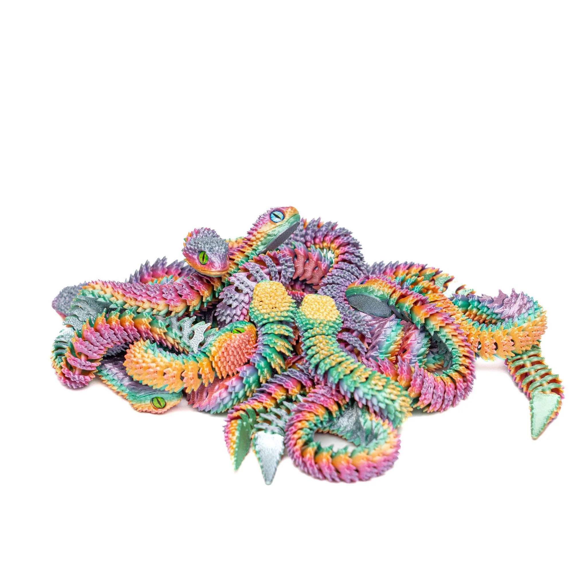 1/2/5/10Pcs 30/45cm 3D Printed Snake Funny Printed Animals Snake Xmas Craft Ornament Simulation Animal Home Desktop Ornament