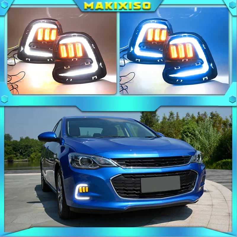 1 Set LED Daytime Running Lights Turn Signal Fog Lamp Cover DRL For Chevrolet Cavalier 2016 2017 2018 2019