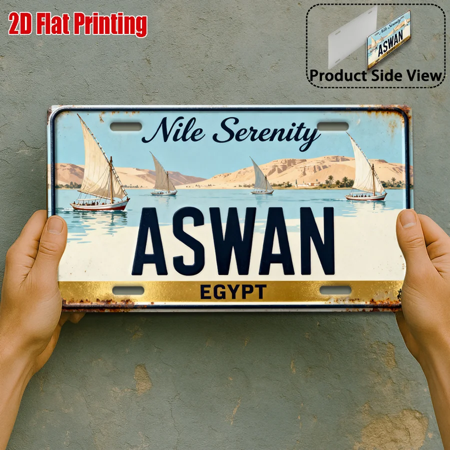 2D Flat, [2D Flat] 2D Flat Print, 1pc Vintage Metal Sign, Outdoor Plaque & Wall Decor 11.8