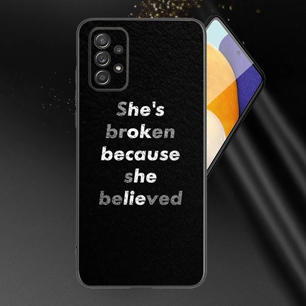 Sad depression Black Word Phone Case For Samsung Galaxy A13,A21s,A22,A31,A32,A52,A53,A71,A80,A91 Soft Black Phone Cover