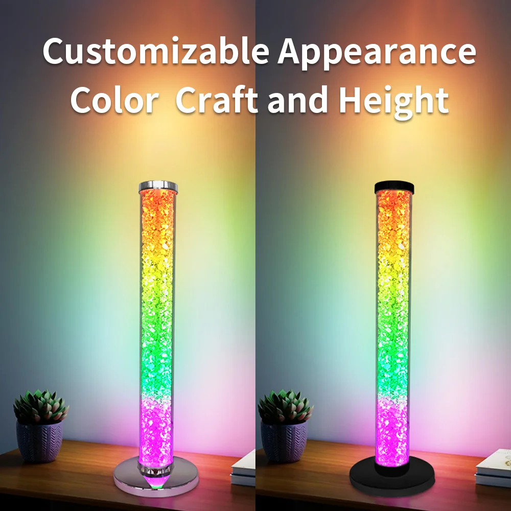 RGB Acryl-Diamant Desktop-Ambientelicht 360° °   Leuchtende Musik-Synchronisationslampe APP-Fernbedienung USB-Betriebenes Gaming-Dekorationslicht