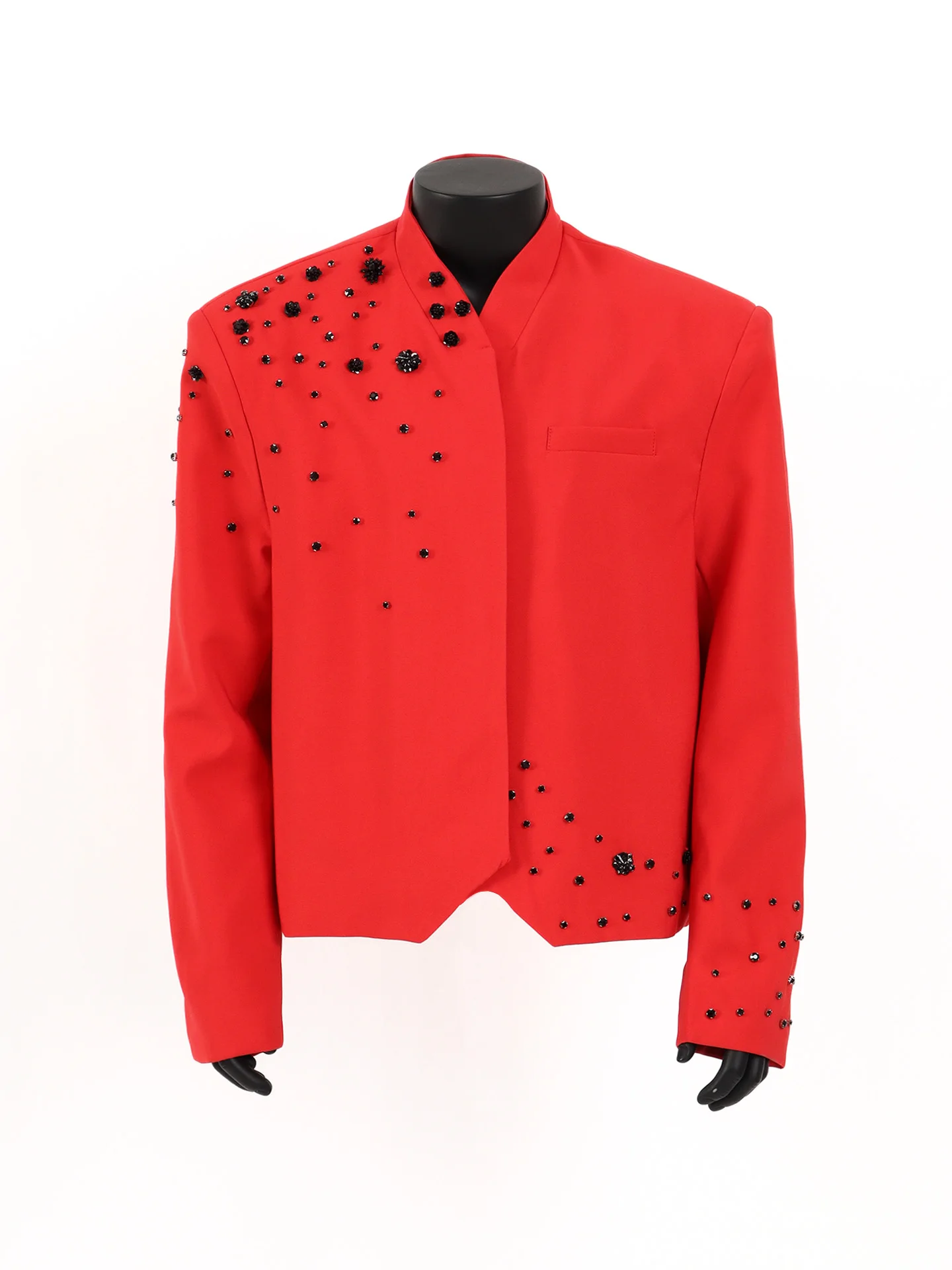 

Starlit Luxury 3D Flower Stand Collar Men's ort Sli Suit Casual Faion Youth ulari Spring Long Sve Single ...