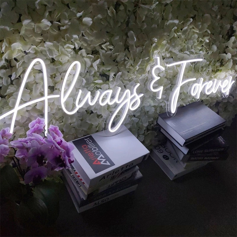 Always Forever Custom Neon Sign Light Wedding Proposal Personalized Gift Led Party Bedroom Home Club Wall Decor Gift