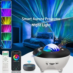 Smart galaxy projetor estrelado com alexa compatível & cronometragem, alto-falante bluetooth, ruído branco aurora luz da noite do projetor