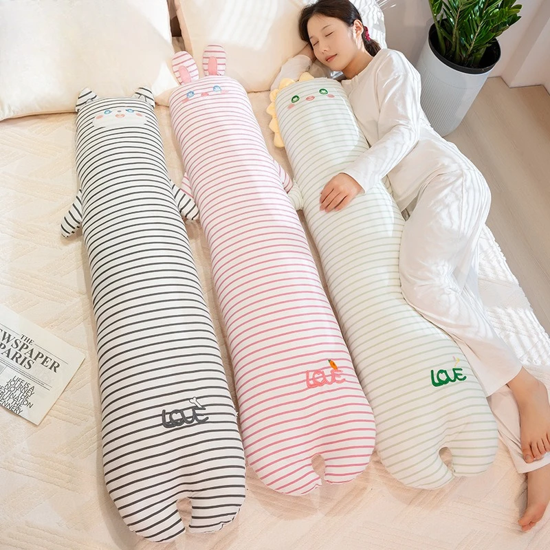 Creative Striped Animal Long Throw Pillow Sleeping Side Sleeping Leg Pillow Home Breathable Pillow 90/125cm Large Size